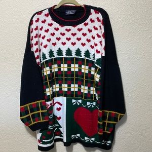 JJ Browne USA Vintage Women's Holiday Party Sweater. Good Condition. Size 1X.